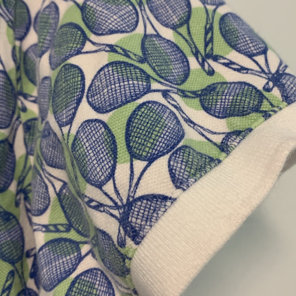 Land’s end xl /p tennis racquet print collared 4 buttons short sleeves vintage? - Picture 4 of 6